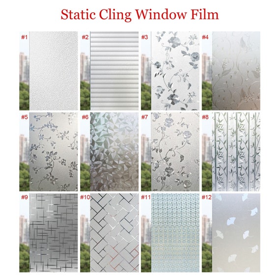 3D Premium Window Privacy Film, Static Cling Sticker,Anti-UV, No Glue, Peel and Stick,Self Adhesive Decorative Film for Home Kitchen Office