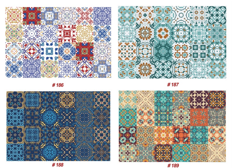 Tile Decal Rug Tile Sticker Vinyl Decal for Kitchen Bathroom Backsplash Floor Decals ...