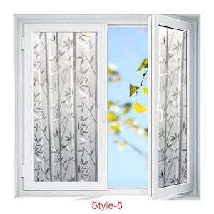 3D Premium Window Privacy Film, Static Cling Sticker,Anti-UV, No Glue, Peel and Stick, Removable Glass Film, Reusable Glass Sticker Vinyl Film Self Adhesive Decorative Film for Home Kitchen Office Bathroom Bedroom Living Room Dormitory Laundry Room