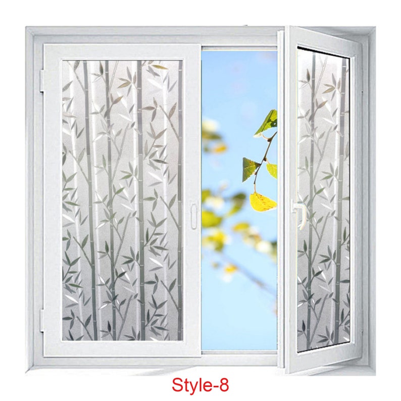 3D Premium Window Privacy Film, Static Cling Sticker,Anti-UV, No Glue, Peel and Stick, Removable Glass Film, Reusable Glass Sticker Vinyl Film Self Adhesive Decorative Film for Home Kitchen Office Bathroom Bedroom Living Room Dormitory Laundry Room