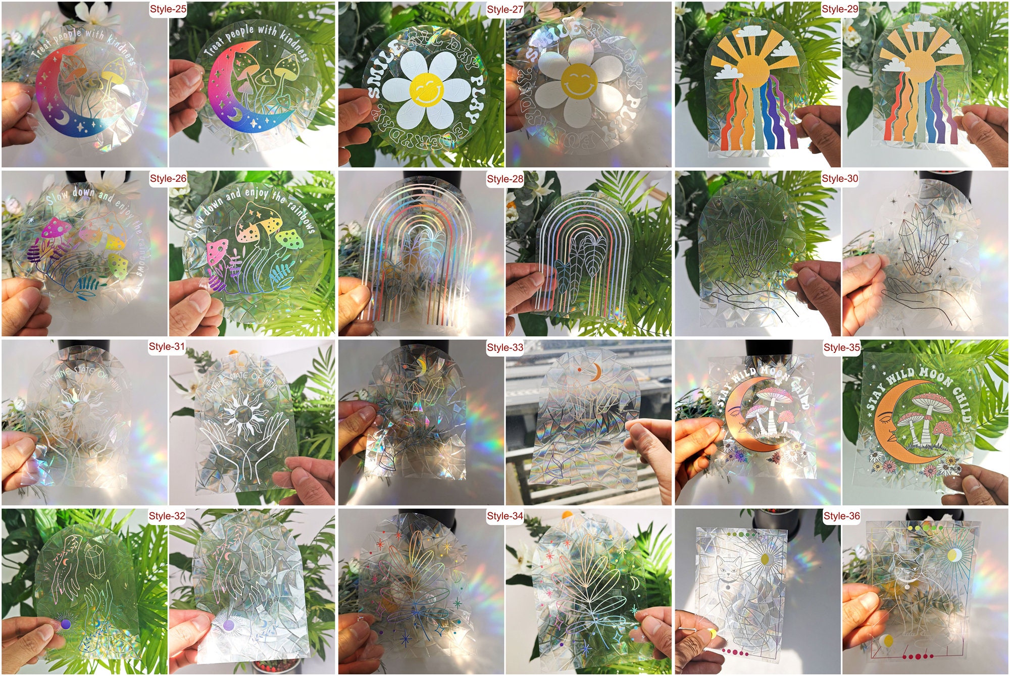 39 Pezzi Adesivi Finestre Antiuccelli - Pellicola Arcobaleno Effetto Prisma, Decorazione Vetri Sicura - Foto 7