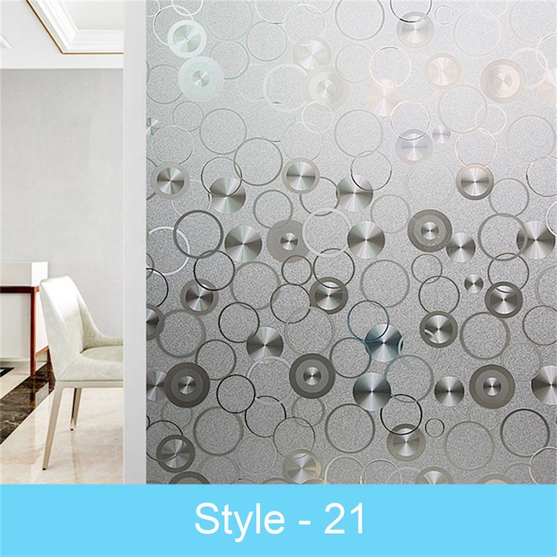 3D Premium Window Privacy Film, Static Cling Sticker,Anti-UV, No Glue, Peel and Stick, Removable Glass Film, Reusable Glass Sticker Vinyl Film Self Adhesive Decorative Film for Home Kitchen Office Bathroom Bedroom Living Room Dormitory Laundry Room