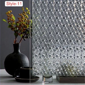 3D Premium Window Privacy Film, Static Cling Sticker,Anti-UV, No Glue, Peel and Stick, Removable Glass Film, Reusable Glass Sticker Vinyl Film Self Adhesive Decorative Film for Home Kitchen Office Bathroom Bedroom Living Room Dormitory Laundry Room