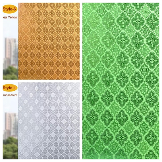 3D Premium Window Privacy Film, Static Cling Sticker,Anti-UV, No Glue, Peel and Stick, Self Adhesive Decorative Film for Home Kitchen Office