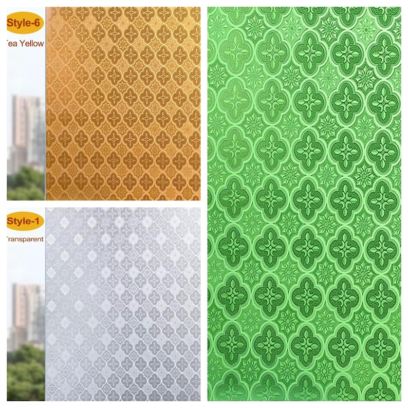 3D Premium Window Privacy Film, Static Cling Sticker,Anti-UV, No Glue, Peel and Stick, Self Adhesive Decorative Film for Home Kitchen Office image 1