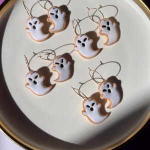 Halloween Ghost Earrings: Polymer Clay Cookie-Inspired Jewelry