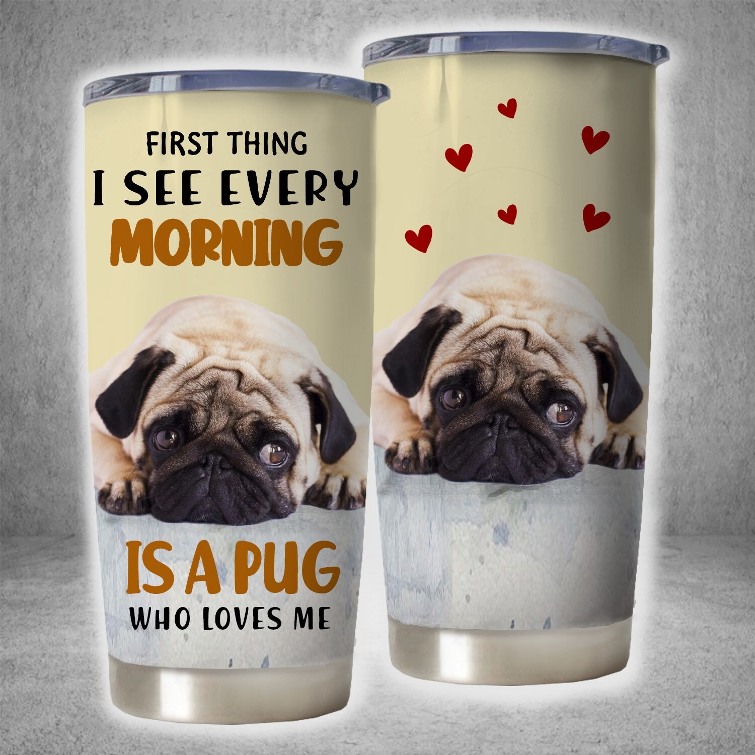 Pug Dog Tumbler Dog Tumbler 20oz and 30oz Etsy