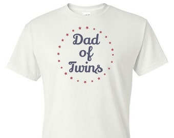 Dad of Twins Logo Short Sleeve Shirt - Twins Dad Gift - Father of Twins Gift - Twins Dad Shirt - Parent of Twins Present