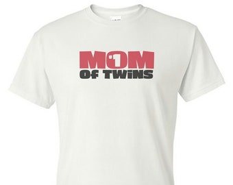 Mom of Twins Logo Short Sleeve Shirt - #1 Twins Mom Gift - Mother of Twins Gift - Number One Twins Mom Shirt - Parent of Twins Present