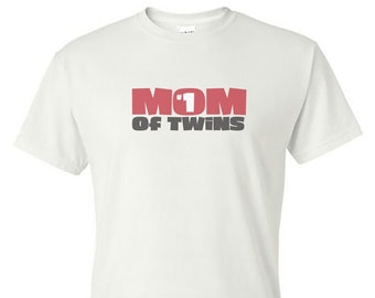 Number 1 Mom of Twins Logo Short Sleeve Shirt - #1 Twins Mom Gift - Mother of Twins Gift - Twins Mom Shirt - Parent of Twins Present