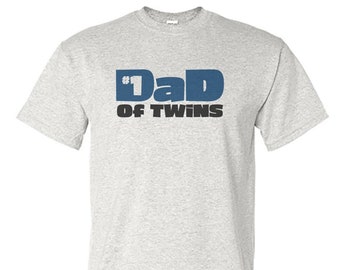 Dad of Twins Logo Short Sleeve Shirt - #1 Twins Dad Gift - Father of Twins Gift - Number One Twins Dad Shirt - Parent of Twins Present