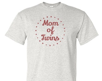 Mom of Twins Logo Short Sleeve Shirt - Twins Mom Gift - Mother of Twins Gift - Twins Mom Shirt - Parent of Twins Present