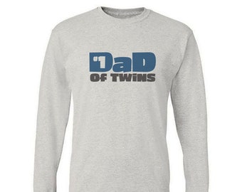 Dad of Twins Logo Long Sleeve Shirt - #1 Twins Dad Gift - Father of Twins Gift - Number One Twins Dad Shirt - Parent of Twins Present