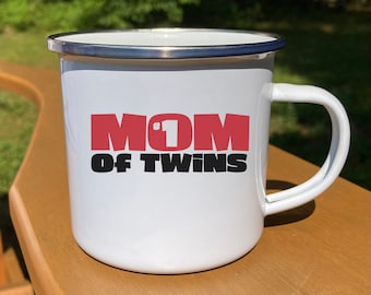 Mother of Twins Camp Mug, #1 Mom of Twins Gift Mug- Number One Mom of Twins Coffee Camp Mug - Twins Mom Gift - 12 oz Camp Mug - Twin Mom