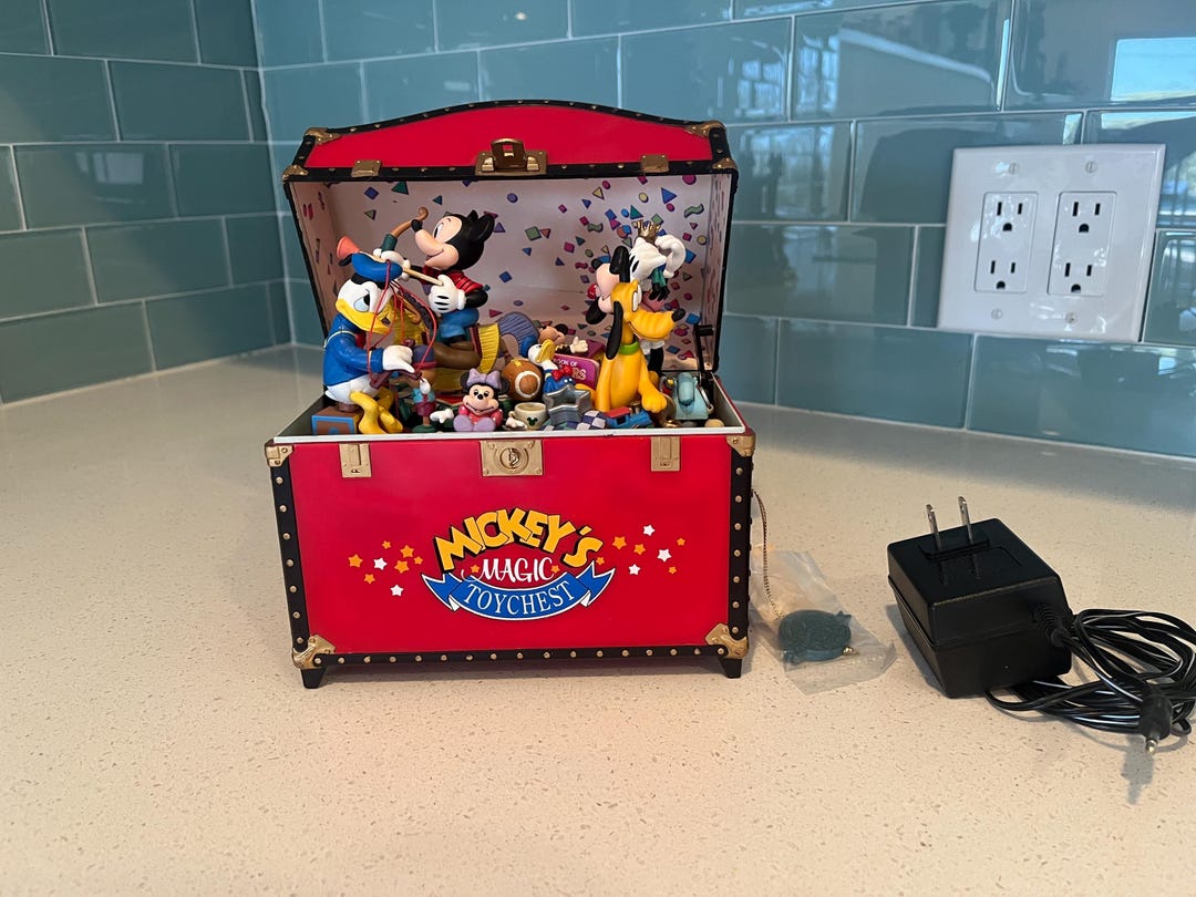 その他 Mickey's Musical Toy Chest Disney Mickey Musical Toy Chest Mr. Christmas Vintage Toy w