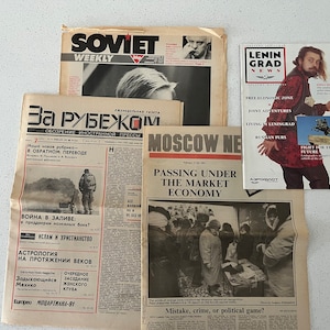 Lot of 3 Soviet-Era Newspapers and 1 Magazine - 1991