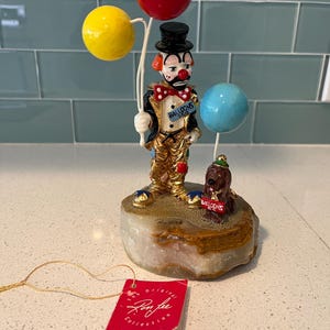Ron Lee Clown Sculpture - Business is Business - Hand painted bronze, 24k gold trim, heavy onyx base. Signed and numbered - L-266