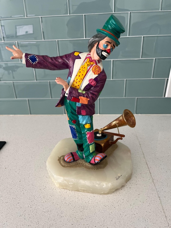 Ron Lee Clown Sculpture - Soft Shoe - Rare. Hand Painted Bronze