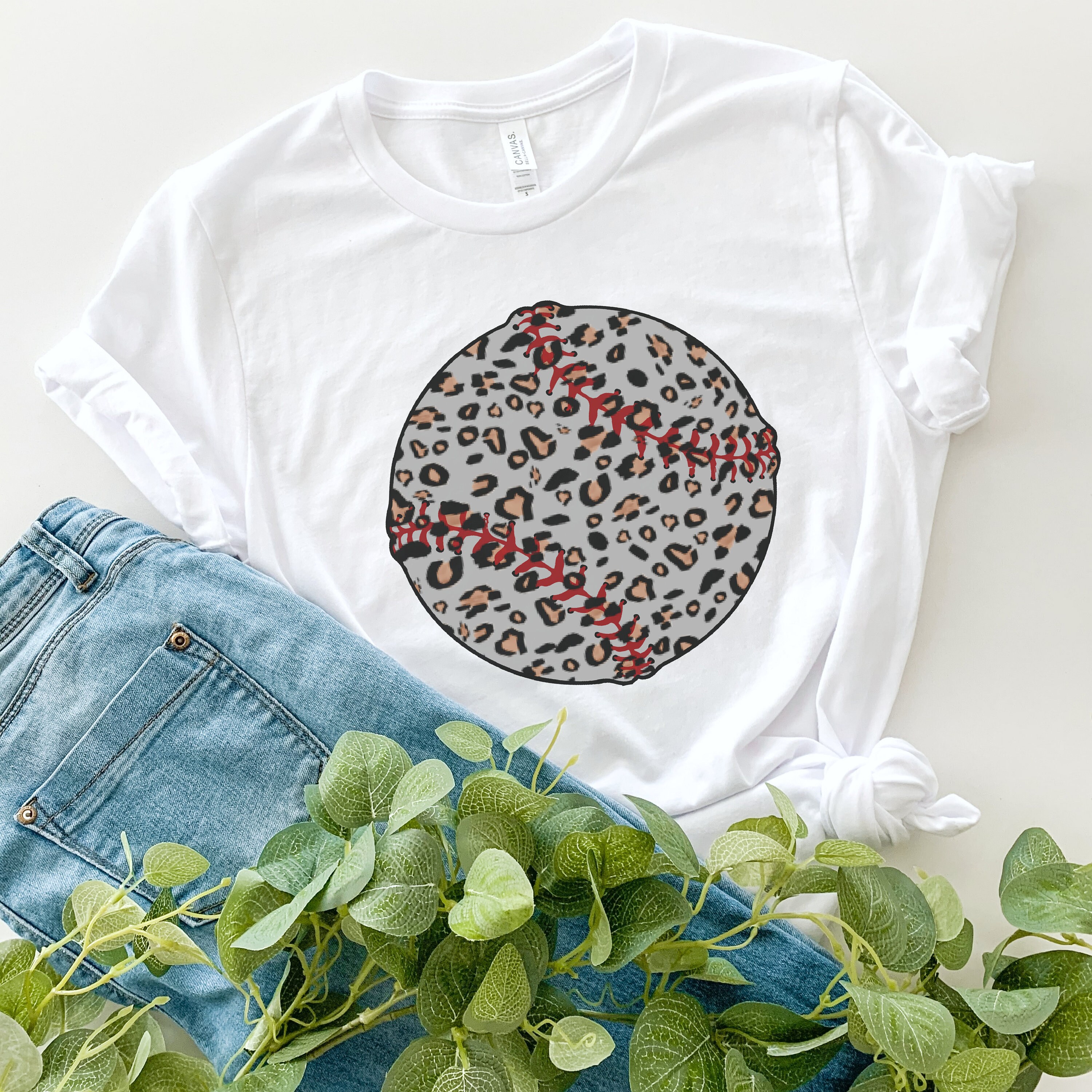 Baseball Grey Leopard Print Shirt for Women Cute Baseball Mom | Etsy