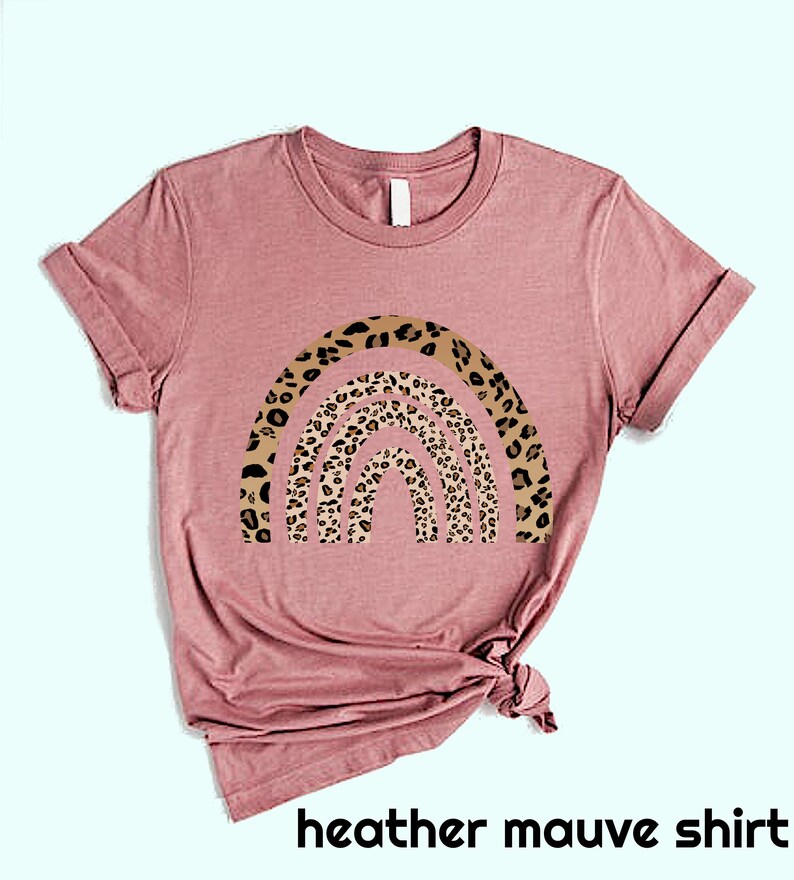 Boho Rainbow Cheetah Print Leopard Print Shirt Animal Print Shirt Brown