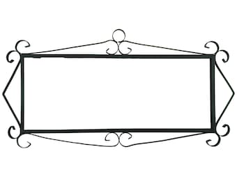 Metal Tile Frame Holder for House Signs, Black Scrollwork Wall Mount, Five 11cm Tiles