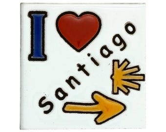 Camino de Santiago Ceramic Fridge Magnet 5x5 cm 2"x2" | Curated Pilgrim Gift Scallop Shell St James Cross Ceramic Travel Accessories