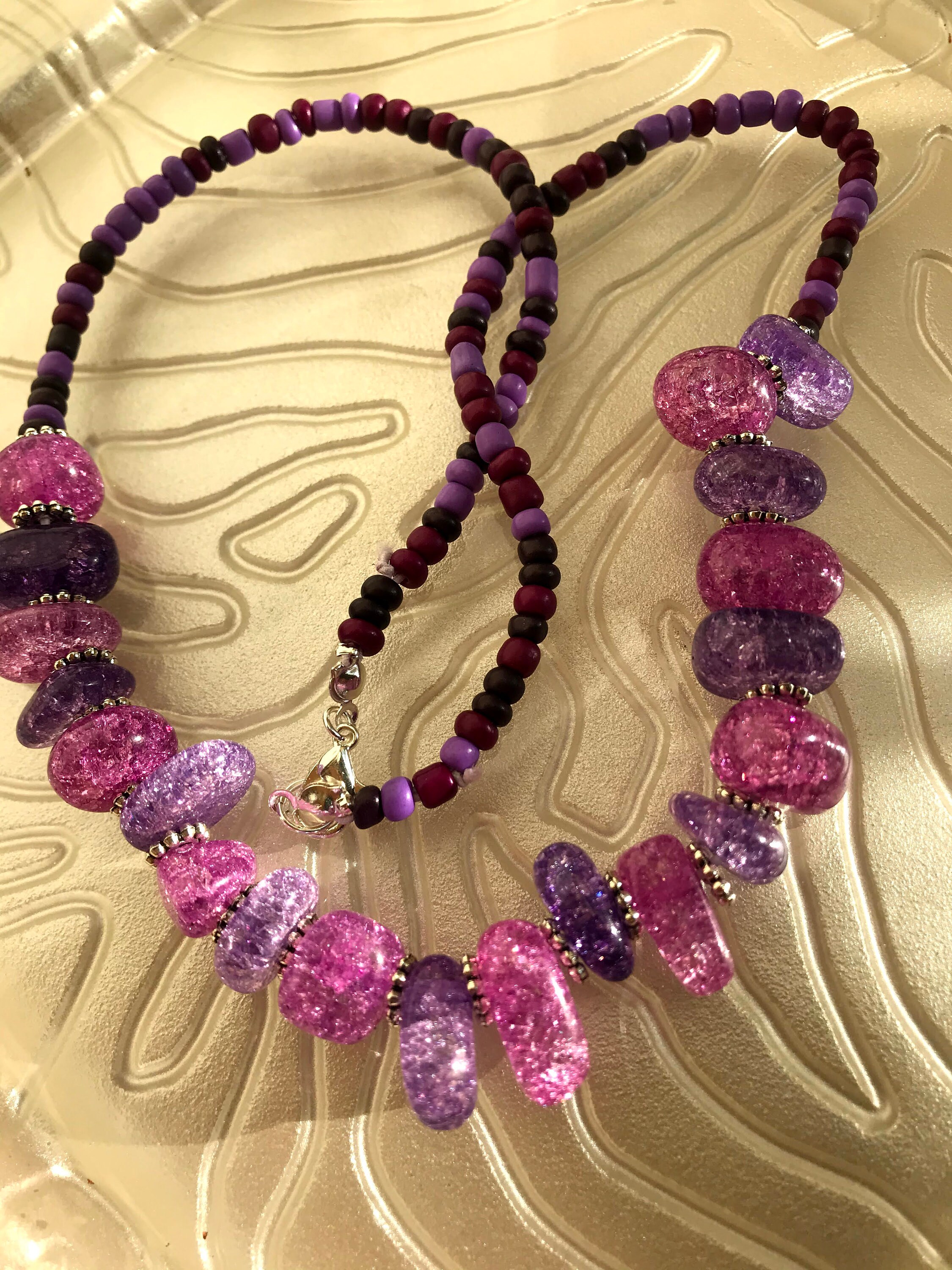 Purple semi precious stone necklace purple necklace small Etsy