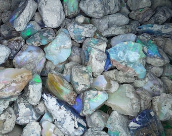 Natural Ethiopian Opal Untreated Rough Lot, Opal Gemstone, Opals Raw, Matrix Opal Rough.