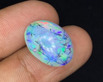 Natural Ethiopian Rutile Opal, Black Rutile Inclusions, Rare Unique Pattern Loose Gemstone.