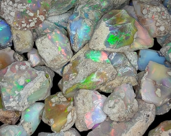 AAA+ Natural Ethiopian Opal Untreated Rough Lot, Opal Gemstone, Opals Raw, Matrix Opal Rough.