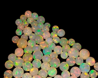 AAA+ Ethiopian Opal Balls: Fire Opal Gemstone Beads for Jewelry