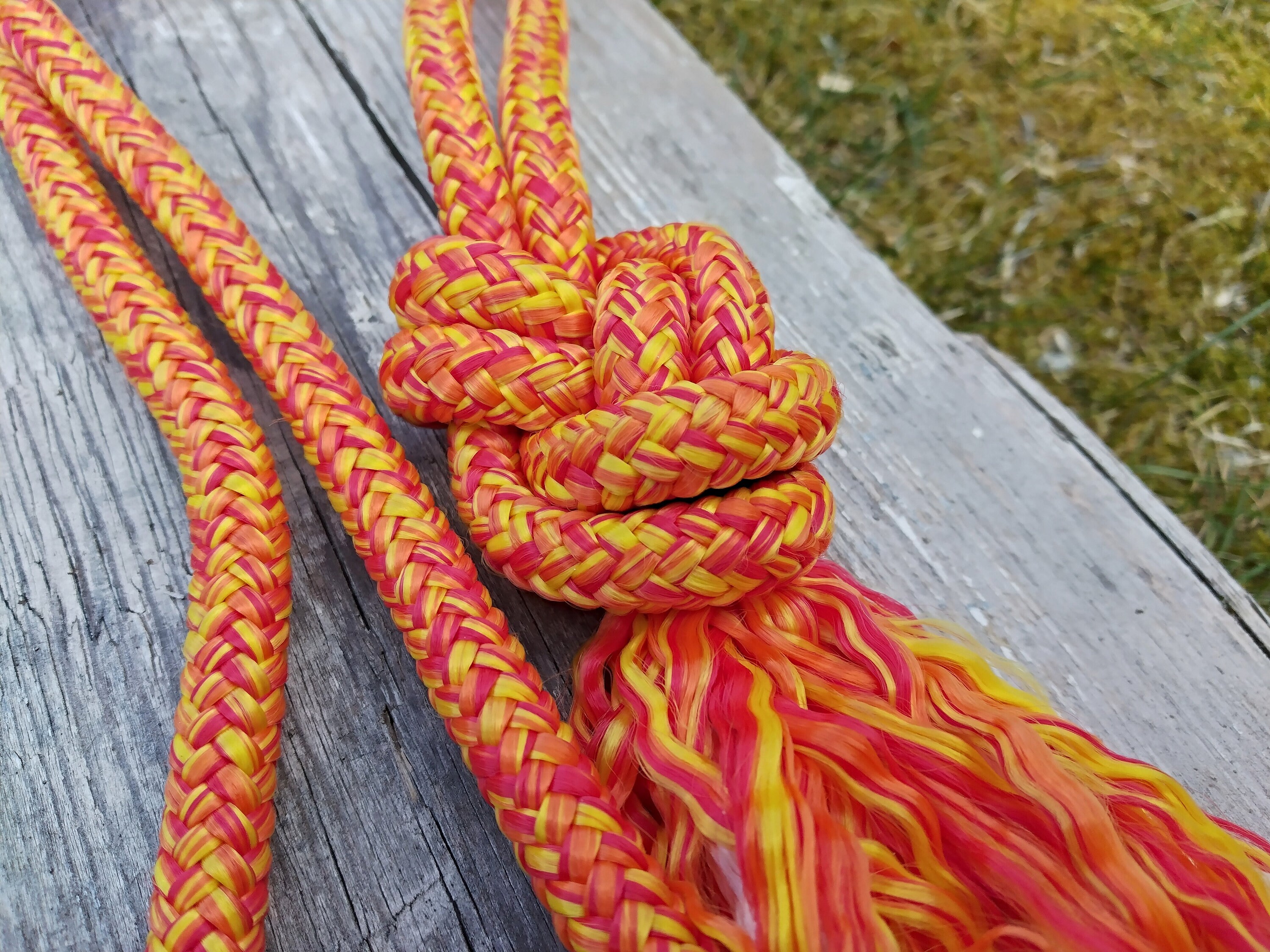 10mm Knotted PPM Rope Cordeo in 'summer Bomb' Colour Pattern.finished ...