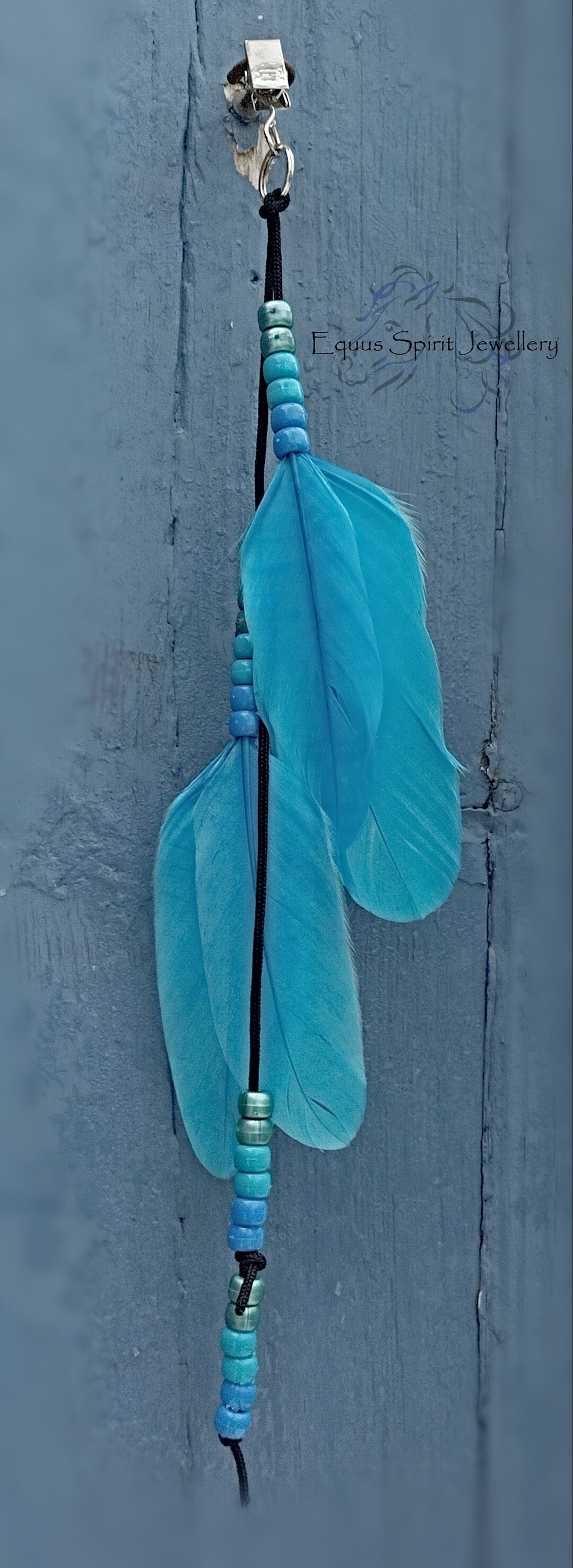 Turquoise Ombre Beaded Feather Mane / Hair Clip Etsy