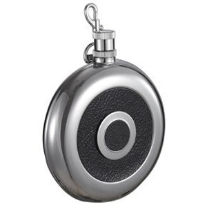 R1108 Ronde combifles met beker en afneembare sleutelhanger, 8 Oz, roestvrij staal