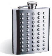1308YB-E82 punk flask with studs, 8 Oz, stainless steel