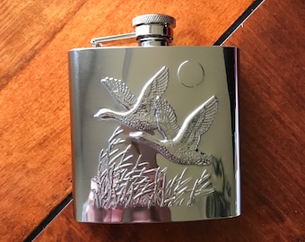 1006YB-E39R Goose flask, 6 Oz, stainless steel