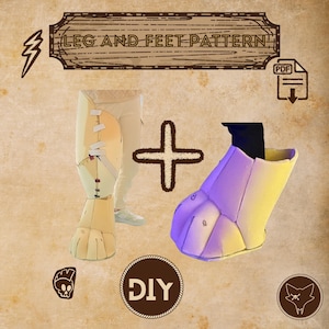 Fursuit Digi Legs & Feet Pattern Bundle | Cosplay Costume Foam Pattern | Digital Download