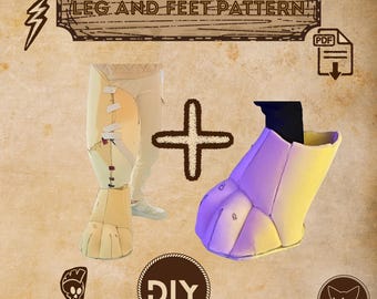 Fursuit Digi Legs & Feet Pattern Bundle | Cosplay Costume Foam Pattern | Digital Download