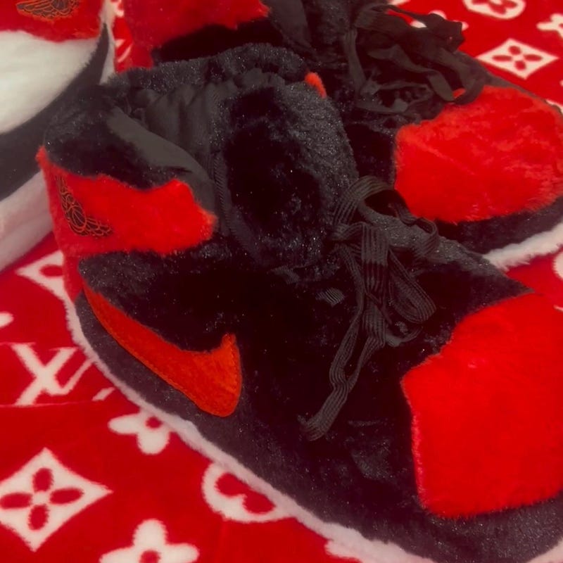 fluffy jordan house shoes
