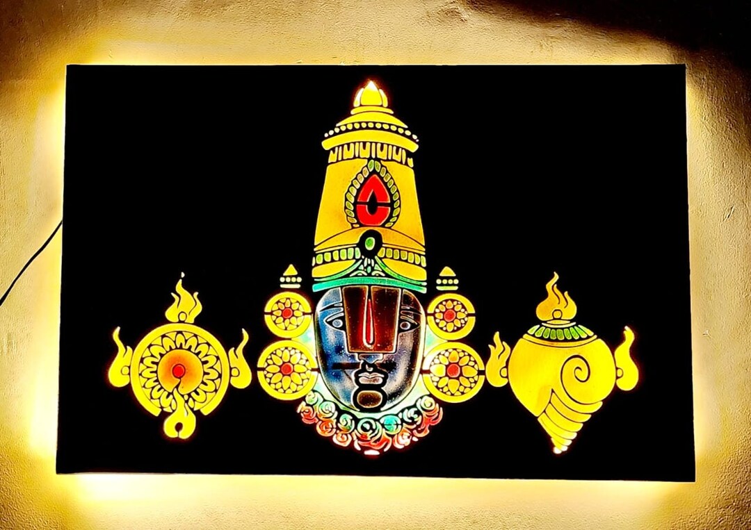 Tirupati Balaji Shri Venkateshwara Wall Decore With LED Light Etsy