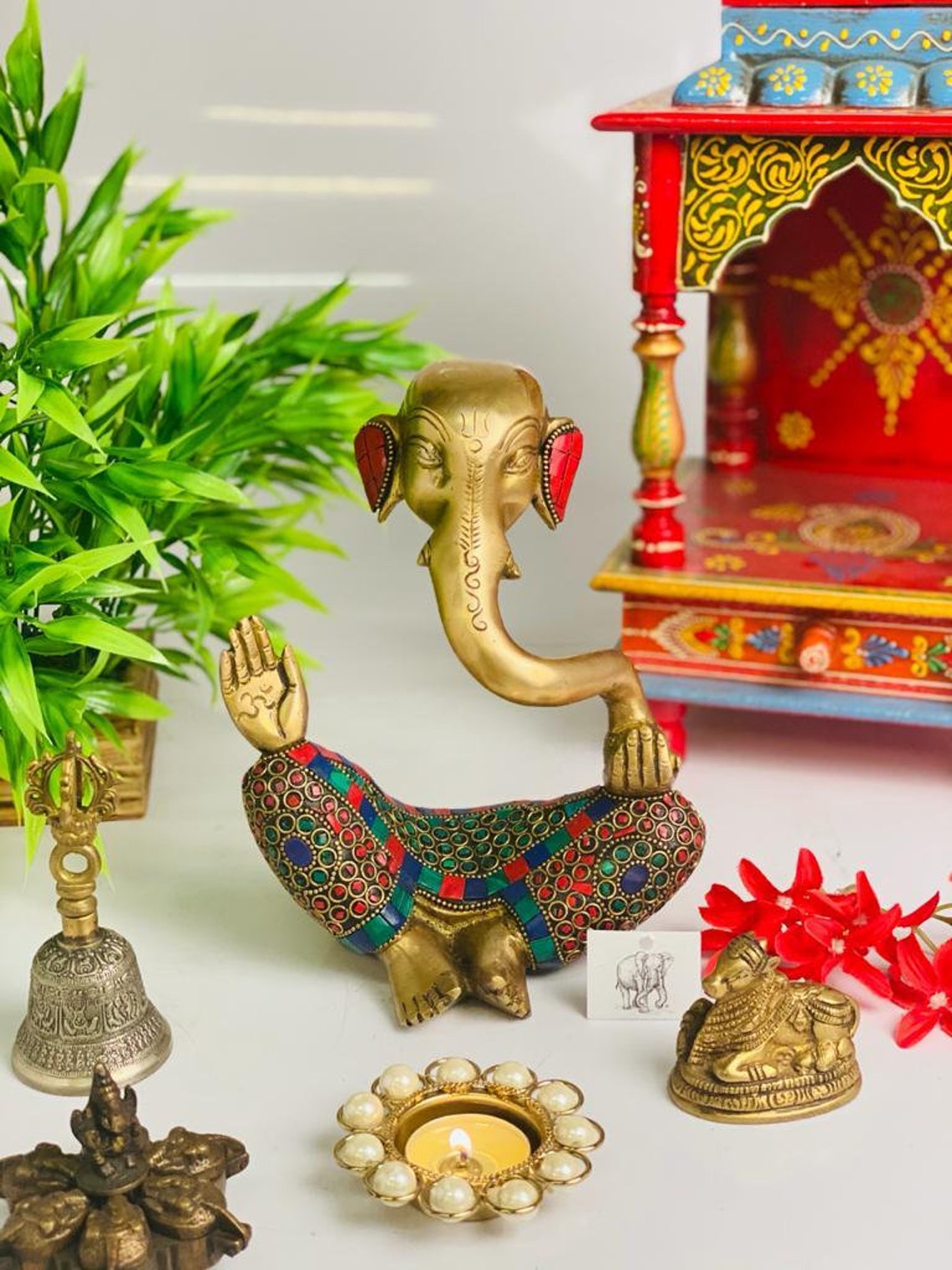 Ganesh Statue Brass Modern Ganesh Divine Idol Lord Ganesh Etsy