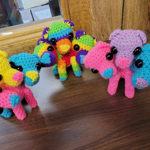 Pride Pups, lgbtq+, Crochet Toy, Pride, Gothic Creation, Handmade