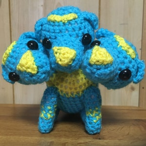 Cute Cerberus Amigurumi, Gothic Hell Hound, Handmade Project, Crochet Puppy