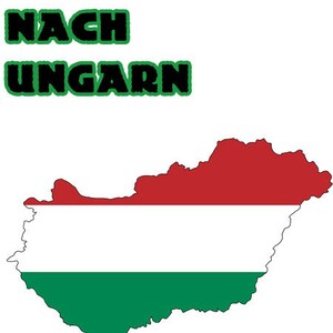 Puede incluir: Un mapa de Hungría en verde, blanco y rojo con el texto "Auswandern nach Ungarn" (que significa "Emigrar a Hungría") en verde sobre el mapa y "Der Ratgeber für Auswanderer" (que significa "La guía para los emigrantes") en negro debajo del mapa.
