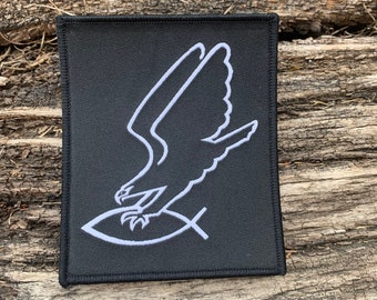 Eagle Catches Christian Fish Crest Patch | Heavy Metal, Antichrist - Etsy