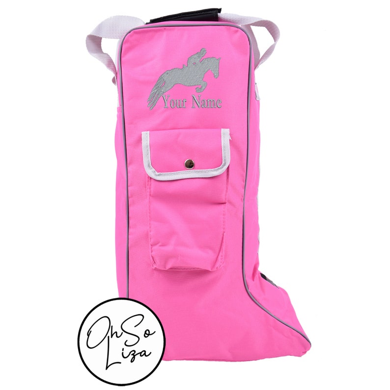 Personalised Long Riding Boot Bag With Jumping Horse Design Etsy UK