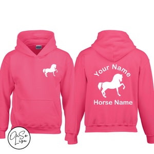 Personalised Horse Riding Hoodie Horse Gifts for Girls Personalised Hoodie Equestrian Gift Personalized Hoodie Pony Club Gift Pink image 10