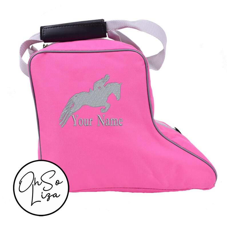 Personalised Equestrian Paddock Boot Bag With Jumping Horse Etsy