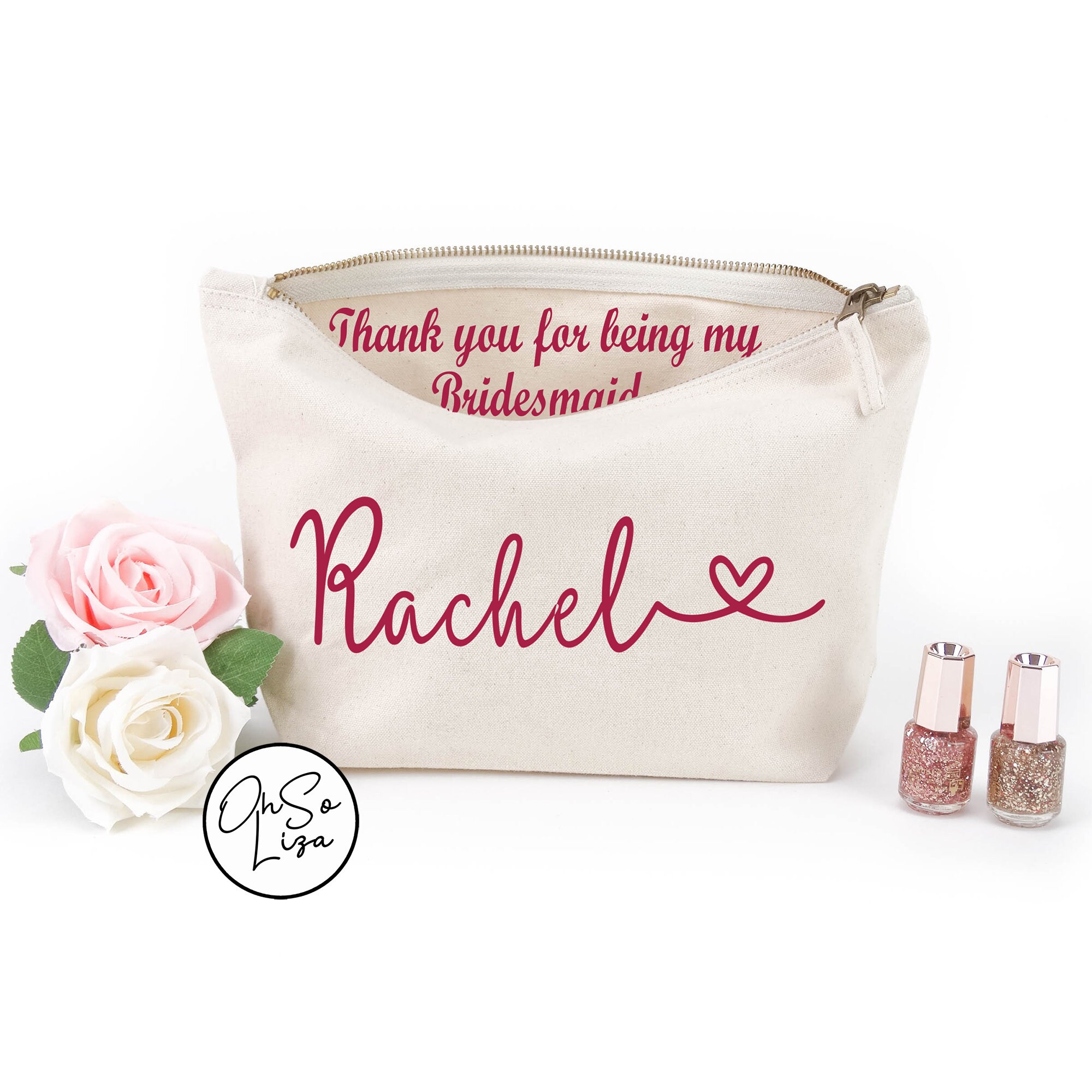 Personalised Thank You Make up Bags Thank You for Being My - Etsy UK