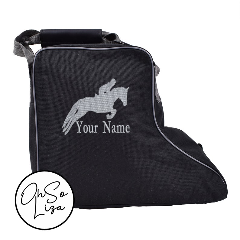 Personalised Equestrian Paddock Boot Bag With Jumping Horse Design